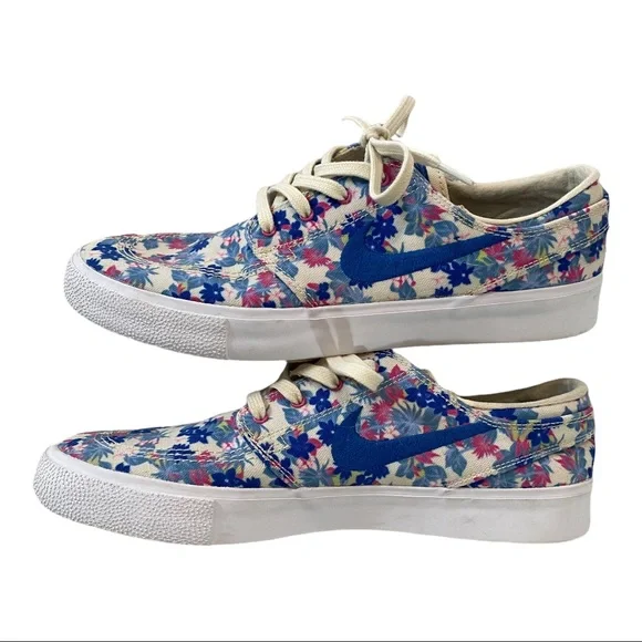 Nike-SB Janoski Canvas RM - Men’s Sneaker, Blue White Floral, Unique  Sz 8 - Picture 5 of 9